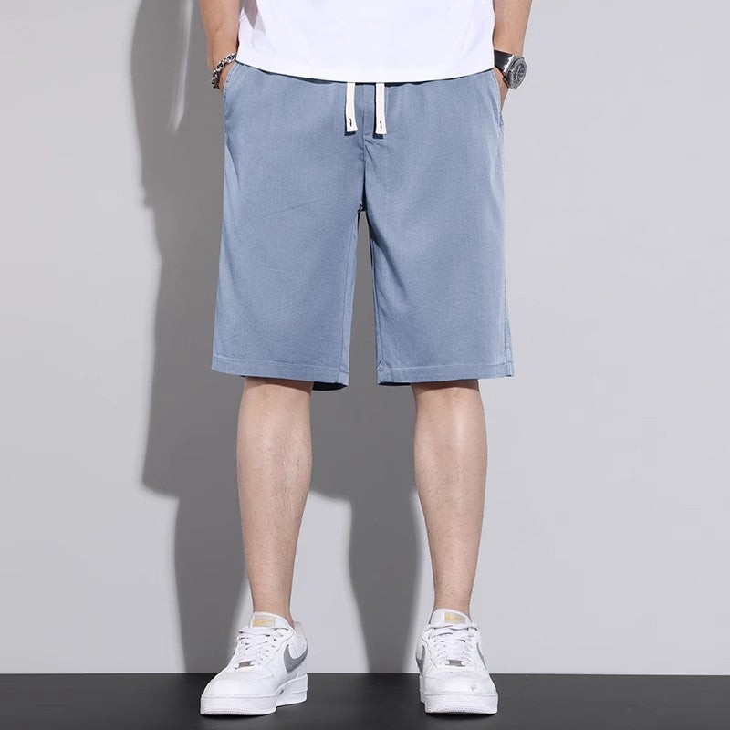 Sports Casual Shorts Men'S Loose Trendy Brand Tencel Middle Pants Men'S Summer Thin Men'S Five-Point Pants - Image 3